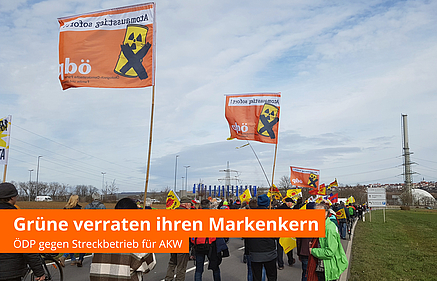 ÖDP Mitglieder protestieren gegen AKW Neckarwestheim
